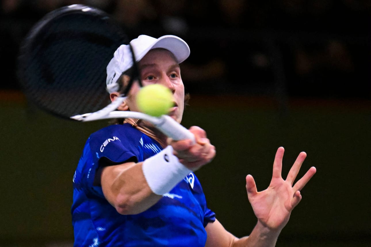 Emil Ruusuvuori on noussut tenniksen miesten ATP-listalla 41. sijalle, joka on hänelle toistaiseksi korkein sijoitus maailmanlistalla. LEHTIKUVA /AFP