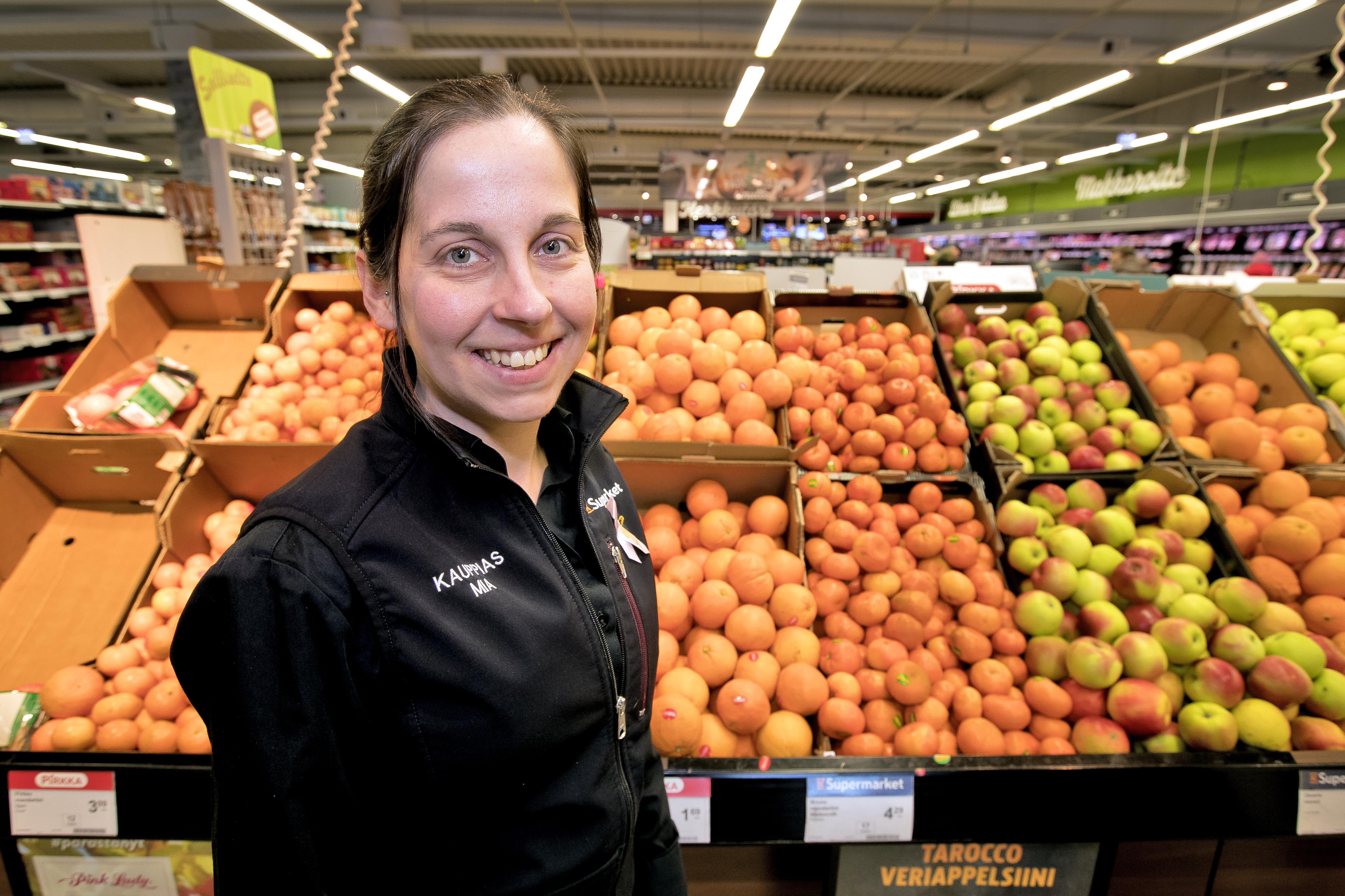 K-supermarket Kreivintorin kauppias Mia Pitkänen