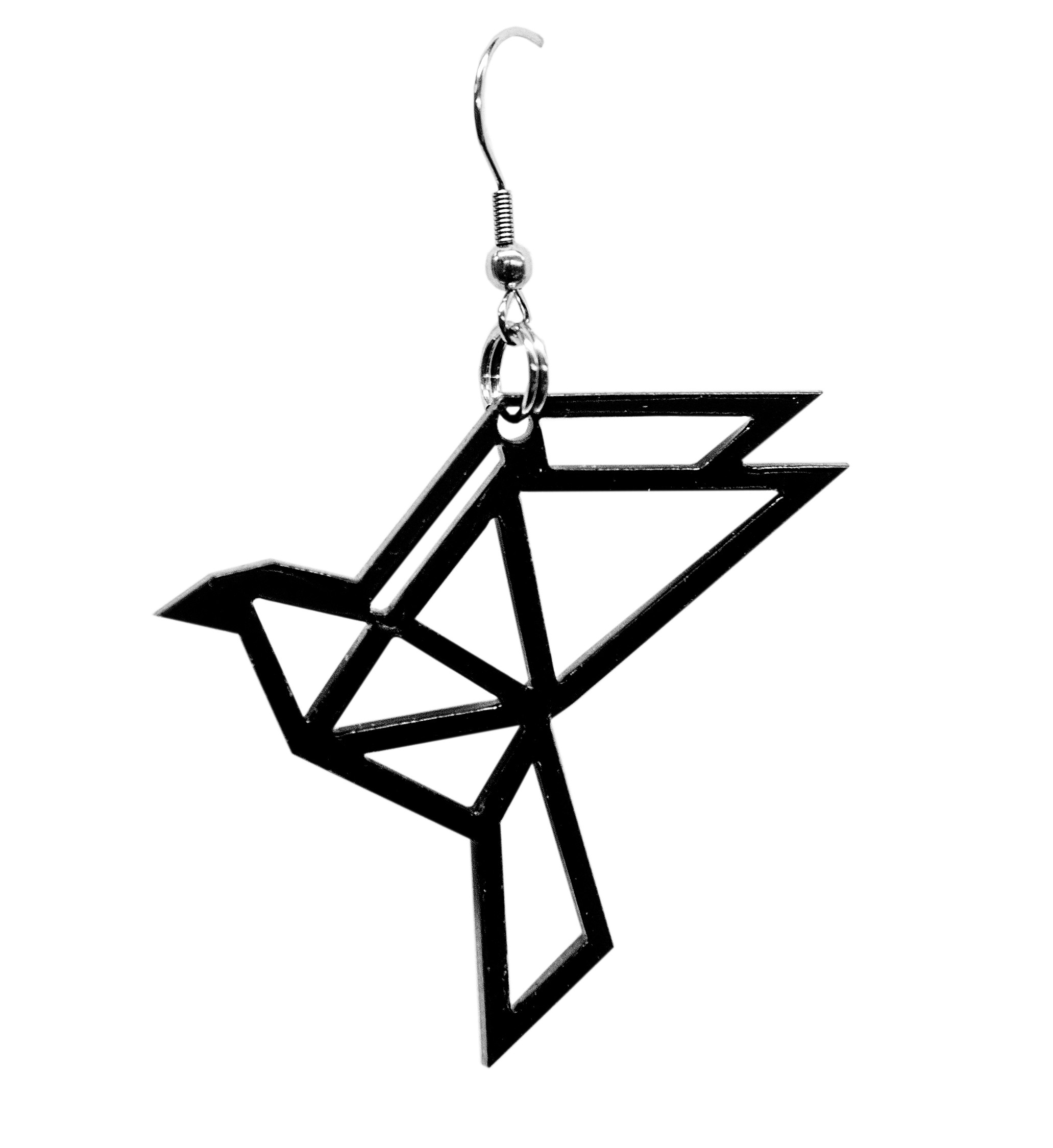 Yo Zen valmistaa origamiaiheisia koruja muun muassa koivu- ja pähkinäviiluvanerista sekä akryylistä.