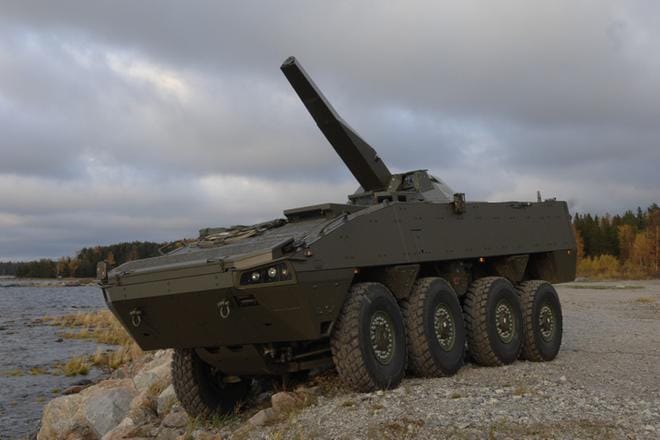 Patria on myynyt Saudi-Arabiaan Nemo-kranaatinheitinjärjestelmän. Kuvassa Nemo on asennettu Patrian AMV-panssariajoneuvoon.