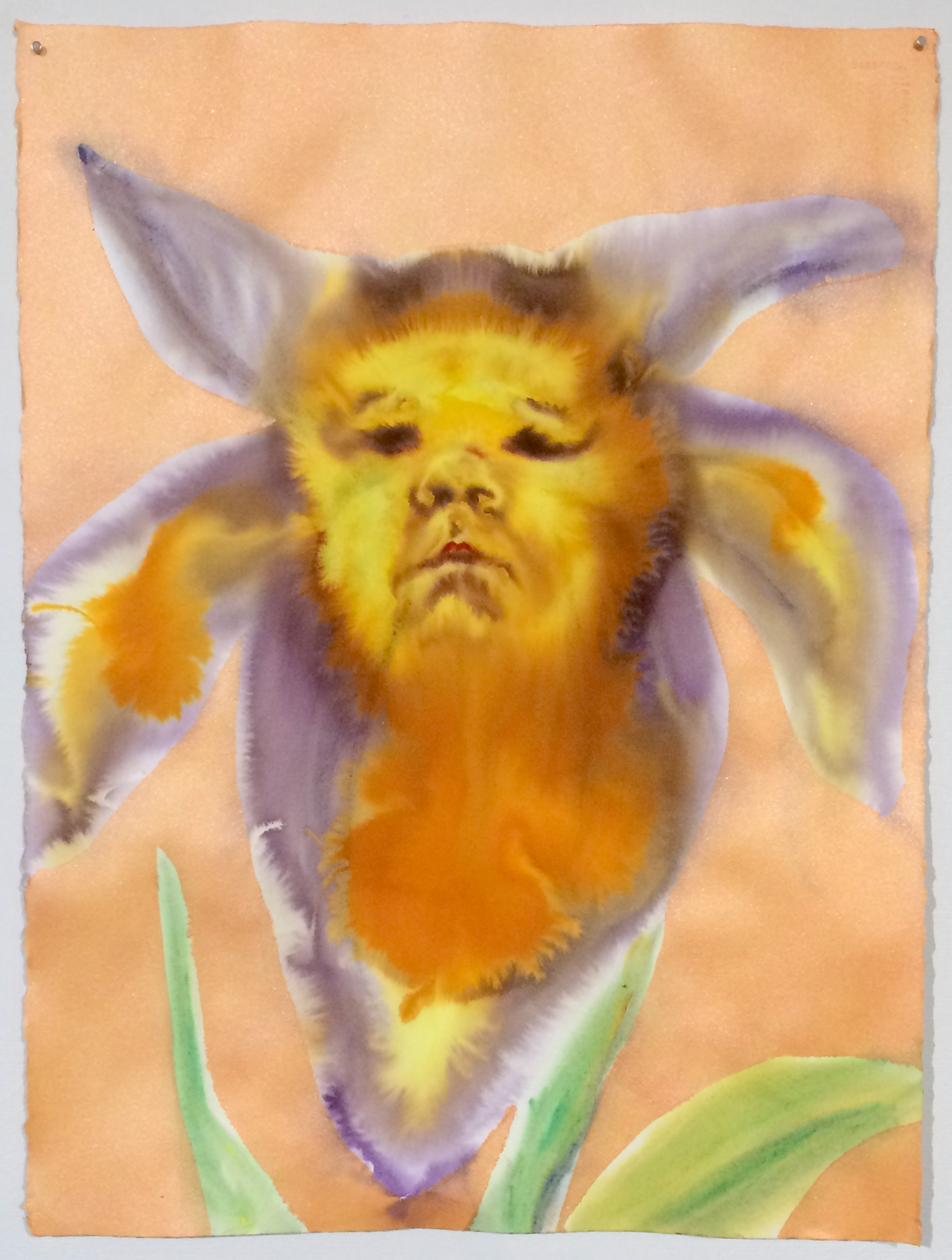 Anni Arffman: Hän, joka oli äitinsä kaunein kukka, 2023, akvarelli ja akryyli paperille.