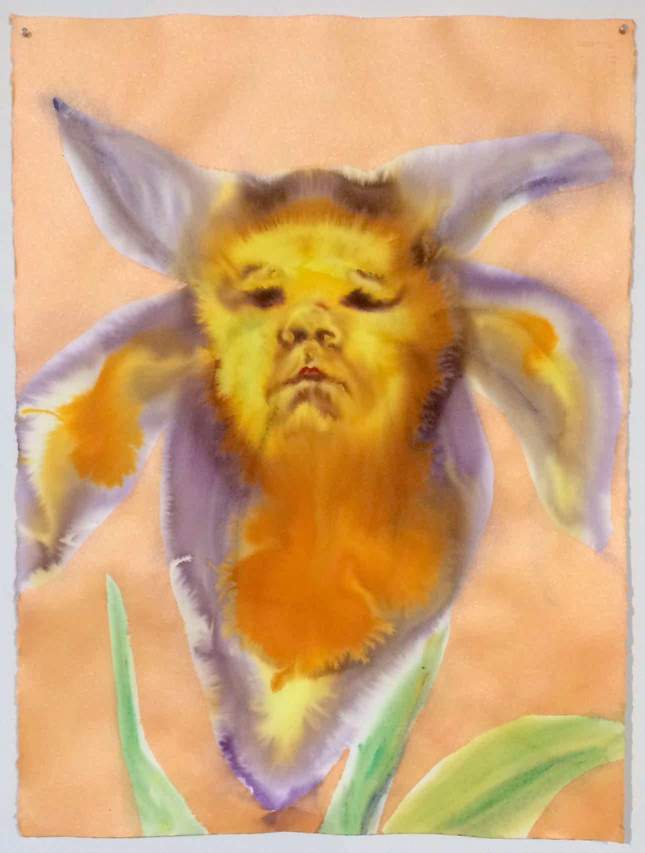 Anni Arffman: Hän, joka oli äitinsä kaunein kukka, 2023, akvarelli ja akryyli paperille.