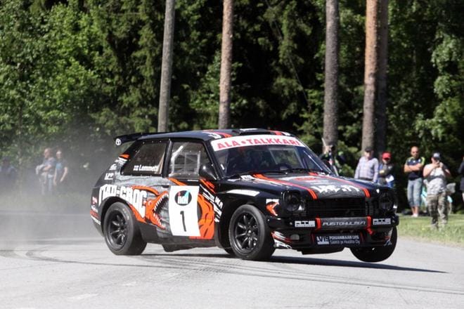 Mika Lemmetti oli vauhdissa rallisprintin SM-kisassa Kauhajoella. KUVA: VESA RAUHALA