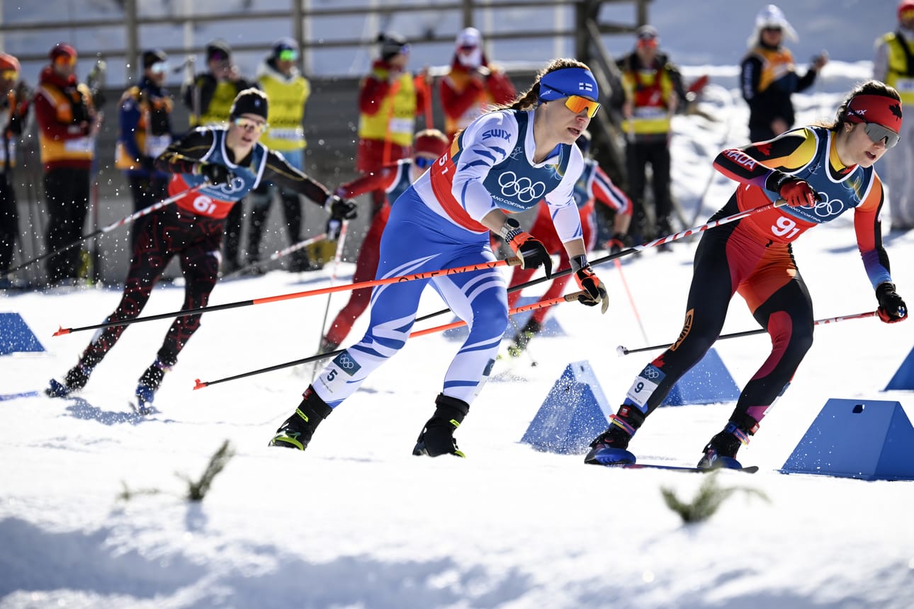 Jasmi Joensuu vauhdissa olympiasprinttiladulla keskiviikon parisprintissä