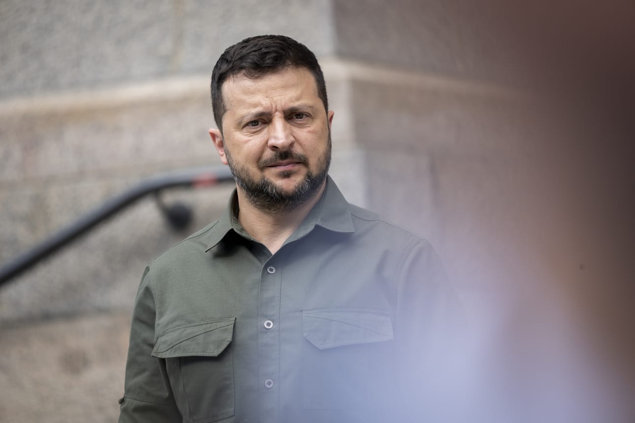 Ukrainan presidentti Volodymyr Zelenskyi antoi heinäkuussa varoituksen, jonka mukaan sota etenee Venäjälle. Viime aikoina Moskovaan on suuntautunut useita lennokki-iskuja. Arkistokuva.