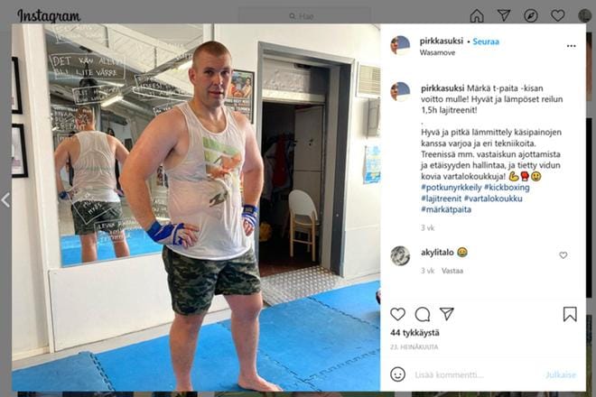 Vaasalainen perheenisä Pirkka Suksi on opettanut lapselleen, että tältä pitää aina kysyä lupa, ennen kuin hänestä julkaistaan kuvaa sosiaalisessa mediassa. Digi- ja viestintäalalla projektipäällikkönä työskentelevä, potkunyrkkeilijöitä valmentava Suksi käyttää itse runsaasti sosiaalista mediaa sekä työnsä että harrastustensa takia. KUVA: PIRKKA SUKSEN INSTAGRAM-TILI