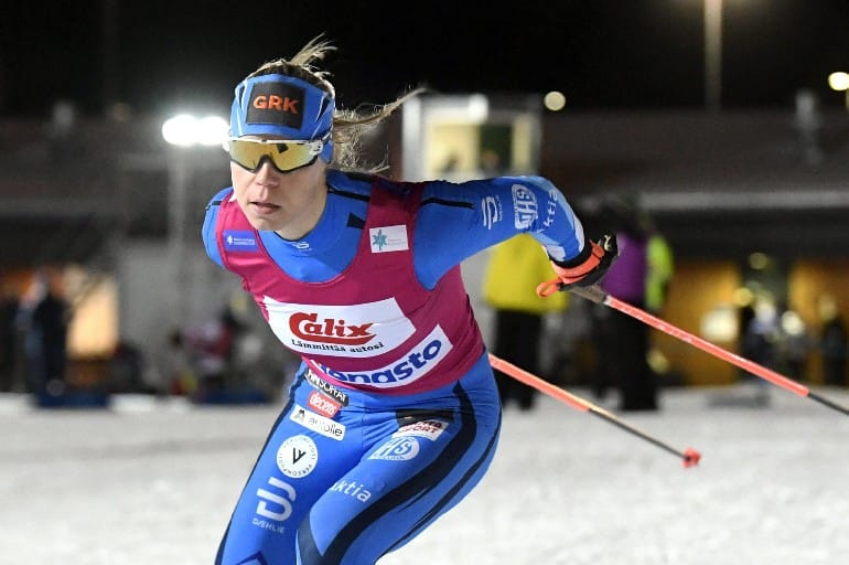 Seinäjoen Hiihtoseuraa aikaisemmin edustanut Jasmi Joensuu kilpailee sprinttihiihdossa tiistaina. Arkistokuva.