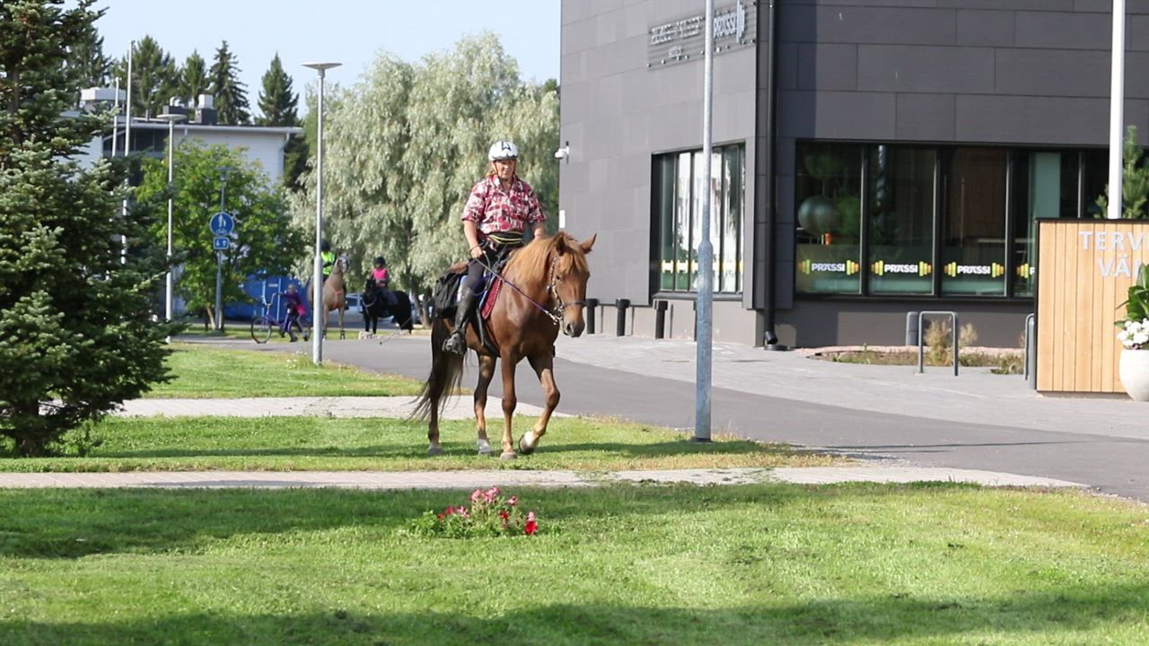 Hevosnainen Ritva Lampinen ratsastaa halki Suomen ratsuinaan suomenhevoset Turporiina ja Rusliina – katso video!
