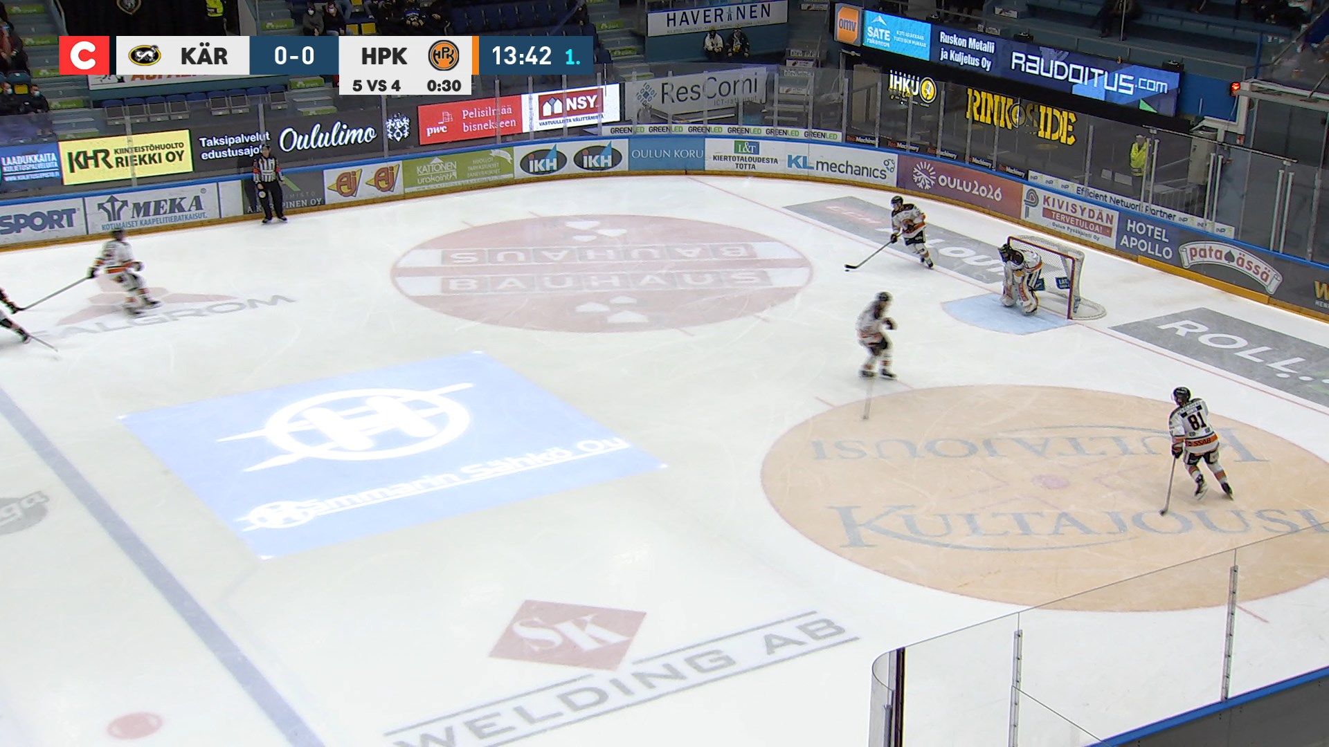 Cody Kunyk vie Kärpät avauserässä 1–0-johtoon alivoimalla