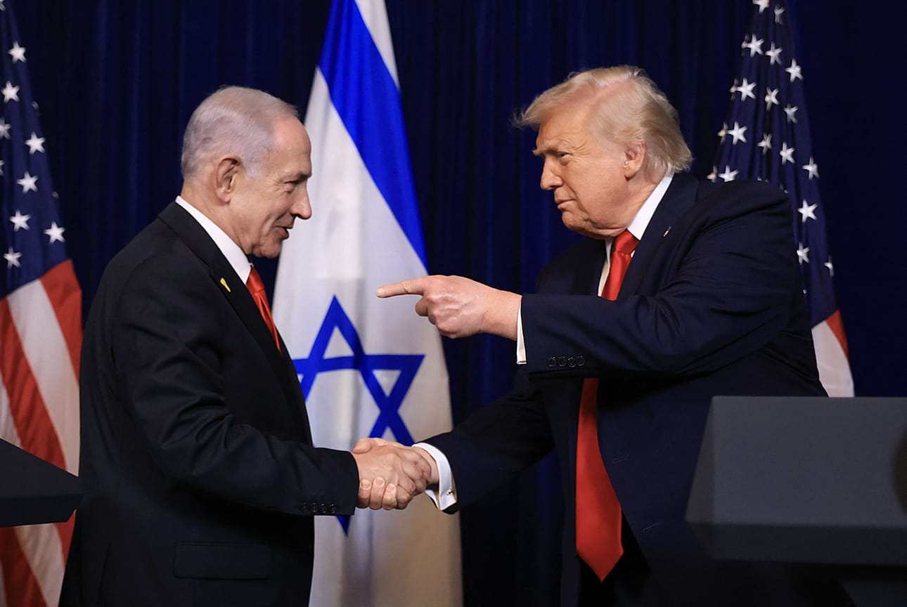 Israelin presidentti Benjamin Netanjahu on vastannut kyllä Yhdysvaltain presidentin Donald Trumpin kutsuun Gazan rauhanneuvotteluista. Kuva joulukuulta, kun presidentit keskustelivat Lähi-Idän turvallisuustilanteesta ja maiden välisestä suhteesta.