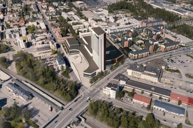 Vaasan kaupunginhallitus punnitsi maanantaina Wasa Stationin jatkoa. Sen toteuttamissopimus on umpeutumassa tämän vuoden lopussa. Havainnekuva.
