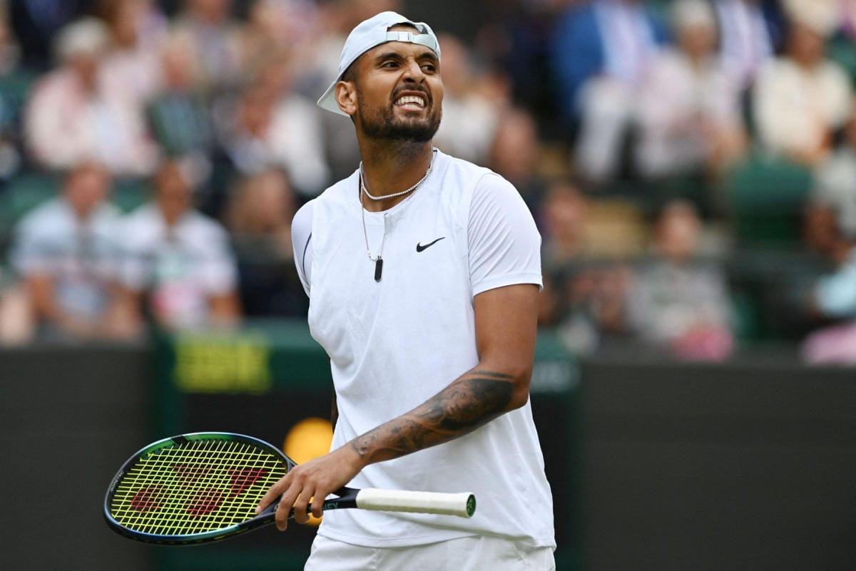 Kyrgios oli jälleen kreikkalaisvastustajaansa väkevämpi. Lehtikuva/AFP