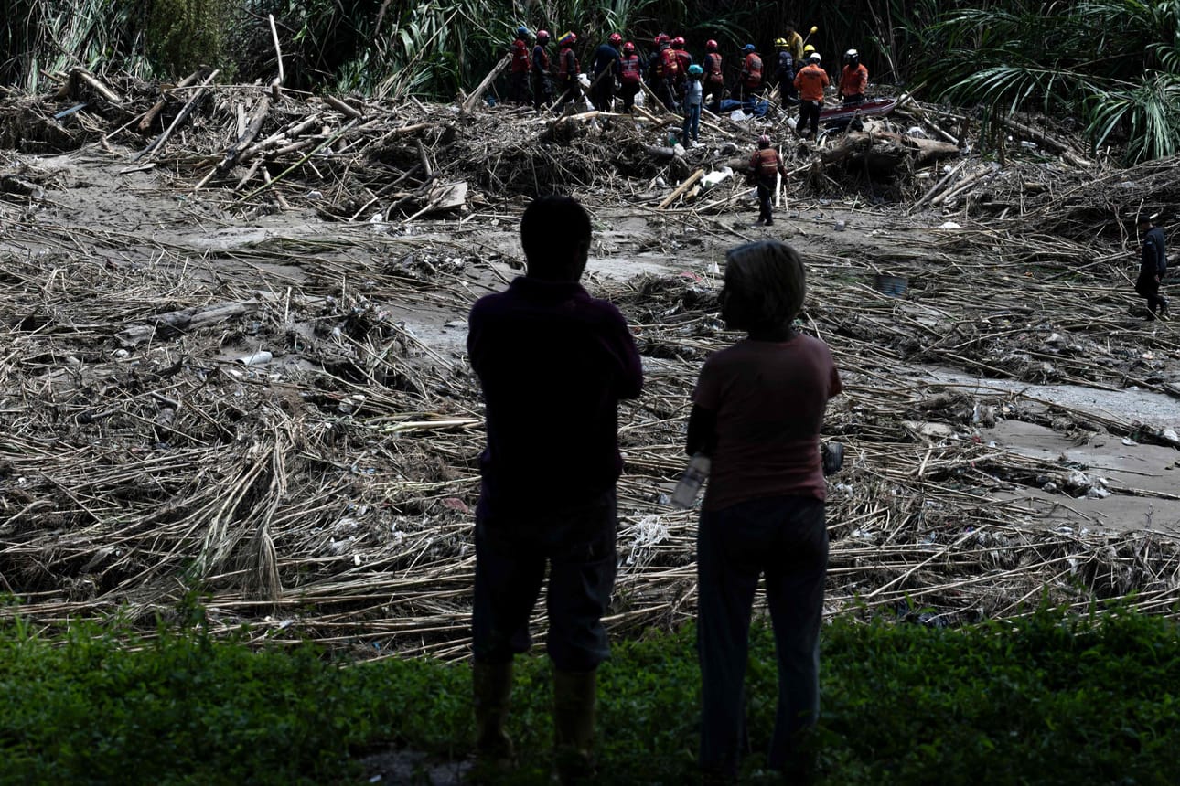 Maanvyörymä tapahtui Venezuelan keskiosassa Las Tejeriasin pikkukaupungissa. LEHTIKUVA/AFP