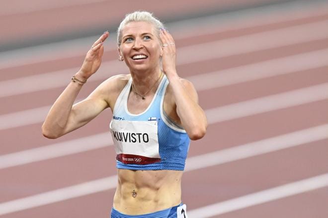 Maileri Sara Kuivisto oli Suomen olympiajoukkueen aatelia: hän juoksi kaikissa starteissaan SE-ajan. KUVA: HEIKKI SAUKKOMAA / LEHTIKUVA