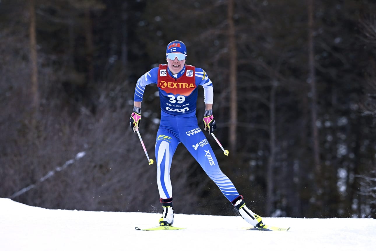 Kerttu Niskanen on ennen kiertueen kuudetta osuutta kokonaistilanteessa kolmantena. LEHTIKUVA / Emmi Korhonen