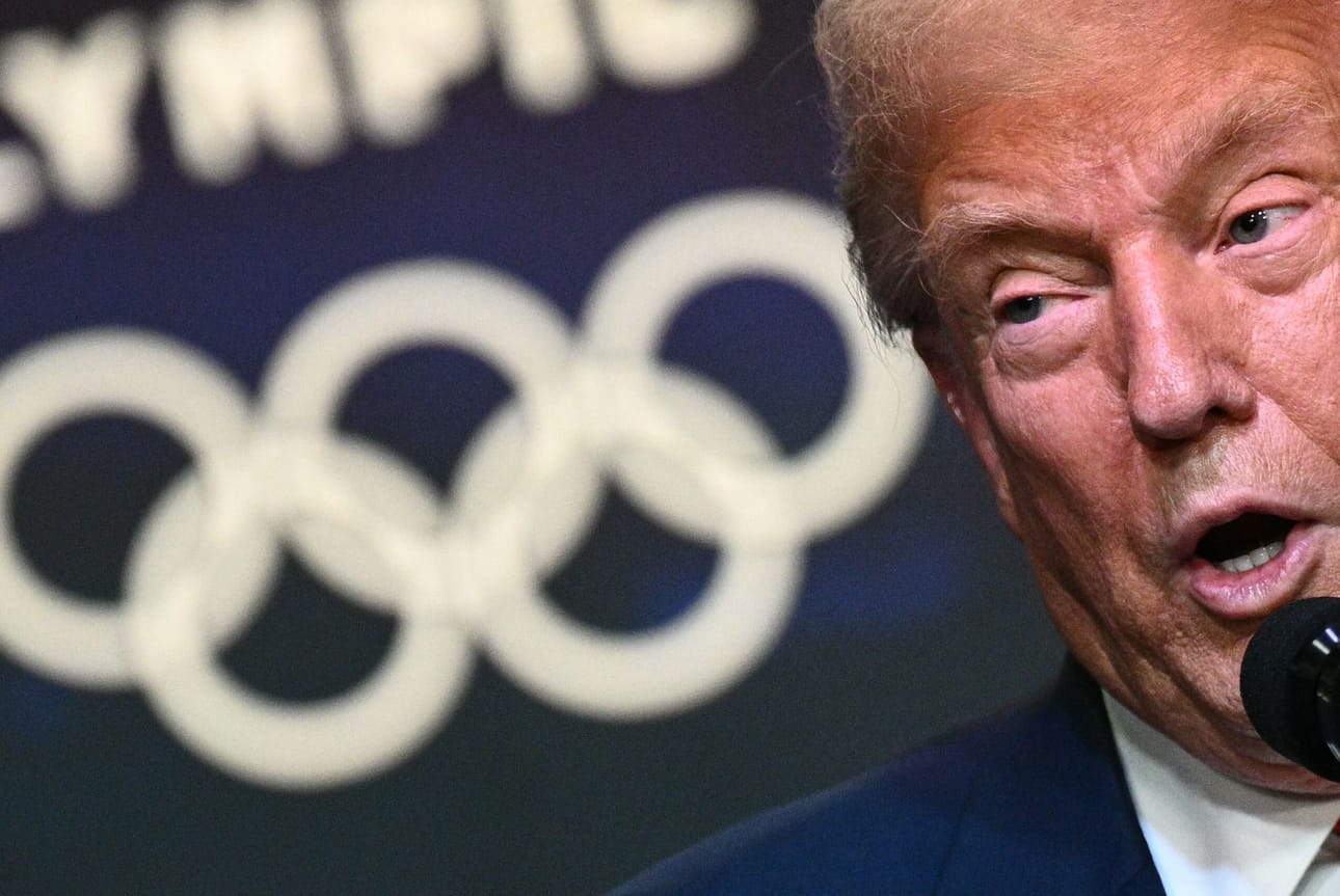 Donald Trump perusti työryhmän, joka alkaa valvoa Los Angelesin tulevien olympialaisten järjestelyitä. LEHTIKUVA /AFP