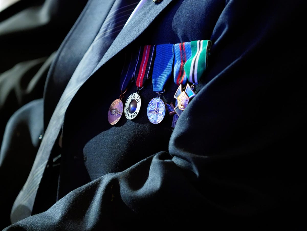 Veteraanipäivän valtakunnalliseen pääjuhlaan osallistuu sotaveteraaneja. Lehtikuva / Timo Hartikainen