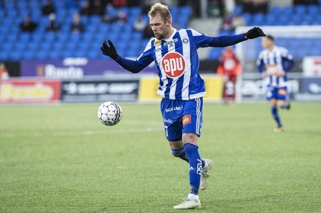 Joao Klauss De Mello lisäsi maalisaldoaan ampumalla HJK:n voittomaalin SJK:ta vastaan aivan, kuten toukokuussa Seinäjoellakin. Kuva Roni Rekomaa/arkisto