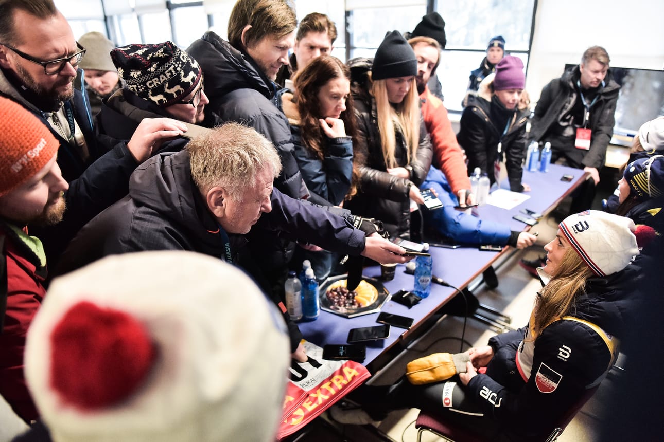 Therese Johaugin kuulumiset kiinnostivat lehdistöä.