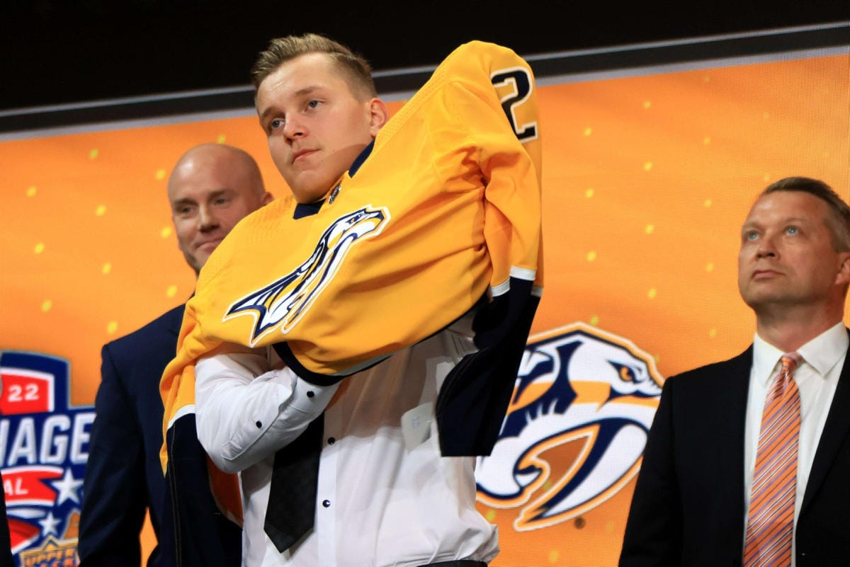 Nashville Predators varasi Joakim Kemellin. LEHTIKUVA/AFP