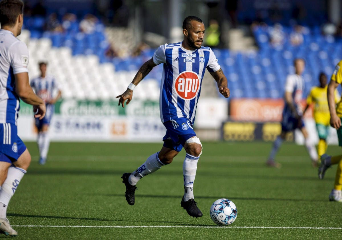 Jair Silva pelaa HJK:ssa toista kauttaan. Kuva Veikkausliigan ottelusta viime kesältä. LEHTIKUVA / SEPPO SAMULI