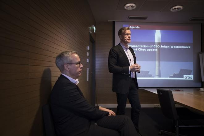 Citec terävöittää ydintoimintojaan toimitusjohtaja Johan Westermarckin johdolla. Markkinointi- ja viestintäjohtaja Michael Smirnoffin mukaan uusi toimitusjohtaja on päässyt kovaan vauhtiin. KUVA: JARNO PELLINEN