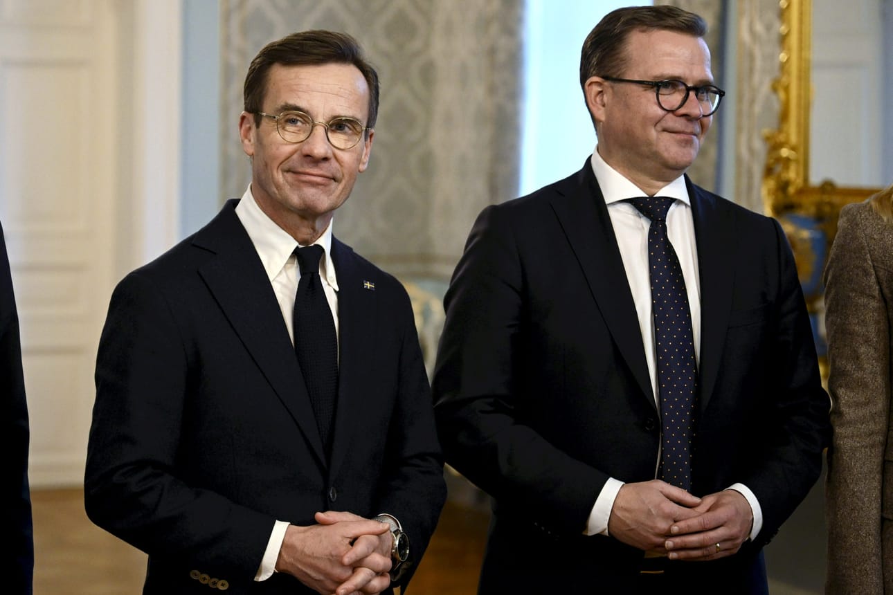 Hallitusten kokouksen jälkeen pääministerit Petteri Orpo (kok.) ja Ulf Kristersson osallistuvat iltapäivällä Ruotsin elinkeinoelämän järjestämään seminaariin. LEHTIKUVA / Antti Aimo-Koivisto