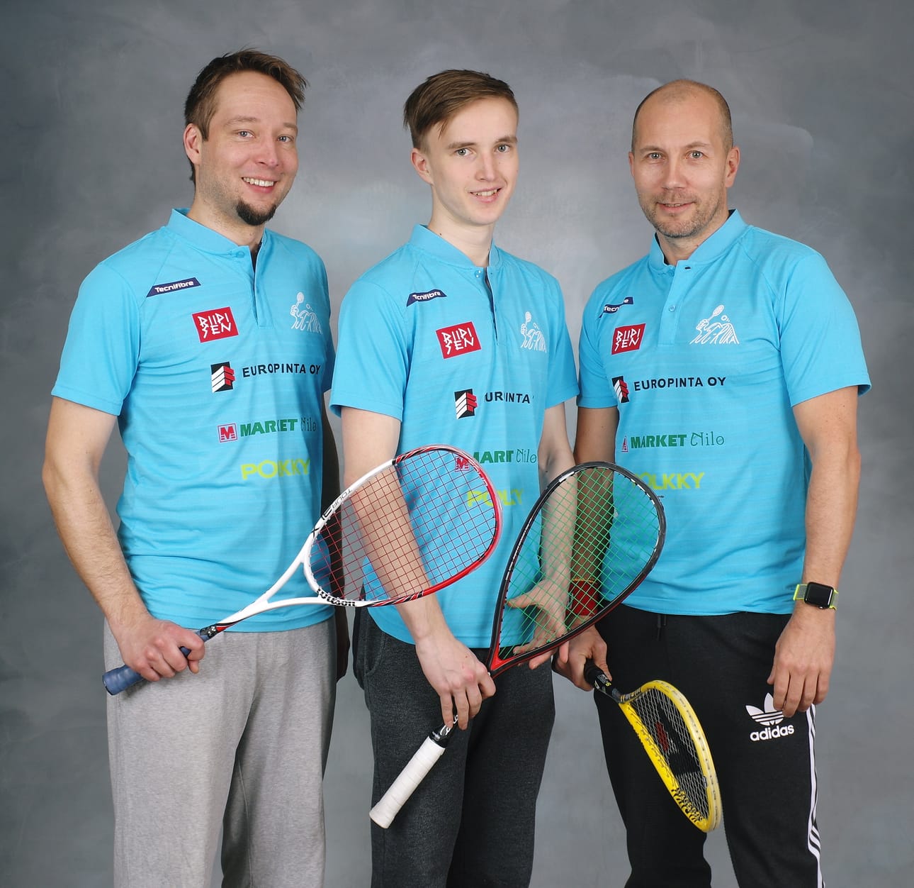 SC Rukan Pete Saarnivaara (vas. ), Samuli Niskala ja Marko Kämäräinen osallistuivat viime viikonvaihteessa Squashliigan SM-sarjan turnaukseen Mikkelissä.