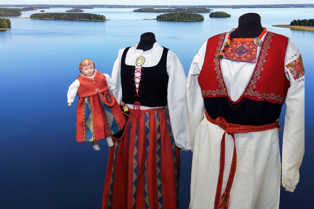 Järviseudun puvun tunnistaa hameenhelman raidoista, jotka koostuvat kahdenvärisistä kolmioista. Pukua on myynnissä harvoin käytettynä. Kuvassa vasemmalla ja nukella yllä oleva puku ovat Järviseudun pukuja. Oikealla taas on Tuuterin puku, joka on yleinen ja sitä on myös myynnissä paljon.