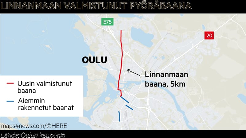 Baana valmistui lopullisesti lokakuussa.