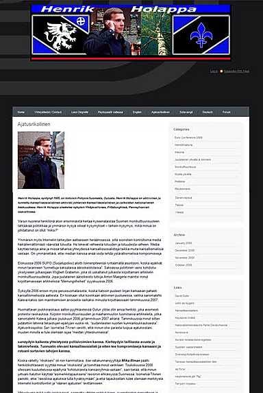 Kansallisen vastanrinnan internetsivusto kertoo Henrik Holapan tapauksesta. Holappa kertoo näkökulmansa blogissaan.