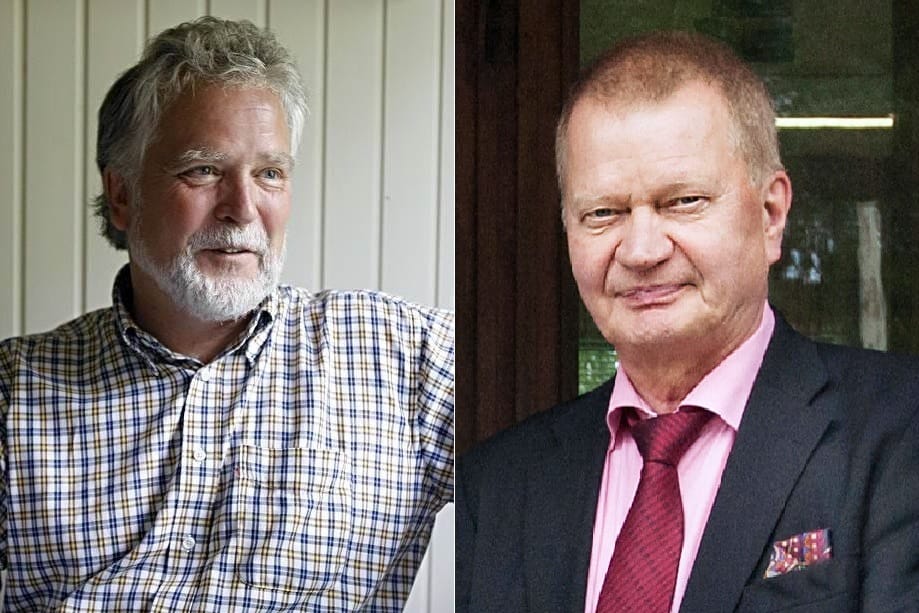 Hehän ovat kuin kaksi Marttia. Vasemmalla Vasemmistoliiton pitkäaikainen kansanedustaja Martti Korhonen ja oikealla eduskunnan toimistopäällikkö Martti K. Korhonen. Häntä kutsutaan eduskunnassa tuttavallisesti Martti Kooksi.