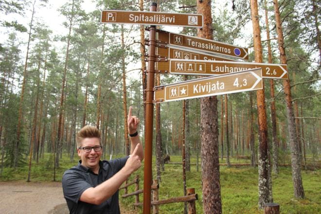 Isojoen kunnanjohtaja Juha Herrala kertoo kävijämäärien nousseen geopark-alueella jo hankkeen valmistelun aikana. KUVA: TAUNO RIIHILUOMA