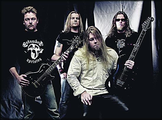 Burning Pointin nykyisessä kokoonpanossa soittavat Pekka Kolivuori (vas.), Jussi Ontero, Pete Ahonen ja Jari Kaiponen.