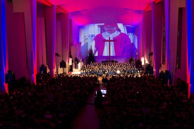 Pohjalaisalueilla nähdään loppuvuonna lukuisia joulukonsertteja. Joulukuussa 2016 Seinäjoen Lakeuden ristissä nähtiin muun muassa lapsikuoro Solinan joulukonsertti. ARKISTOKUVA: JOUKO HÄNNINEN