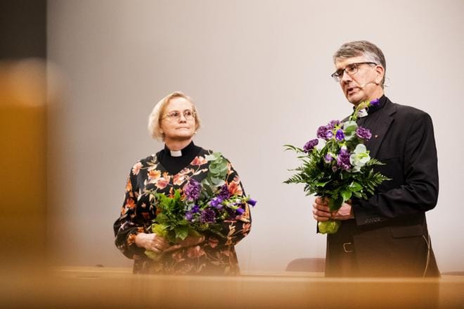 Piispanvaalin toinen kierros Terhi Kairan ja Matti Salomäen kesken käydään 23.11.2021. Kuva: Krista Luoma