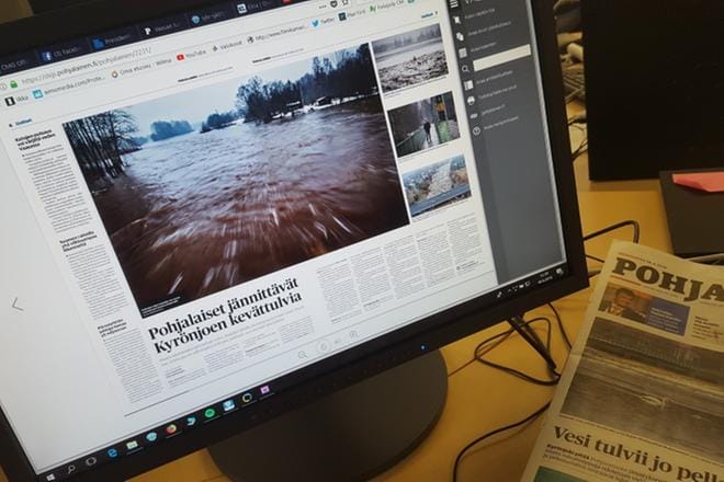 Pohjalaisen digilehteä on nyt aiempaa mukavampi lukea tietokoneella. KUVA: SARIANNE TEKONIEMI