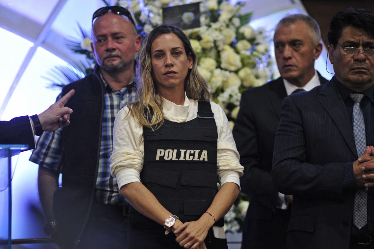 Ympäristönsuojelutyöstään tunnettu Gonzalez, 36, osallistuu presidenttiehdokkaiden väittelyyn Quitossa sunnuntaina. LEHTIKUVA / AFP