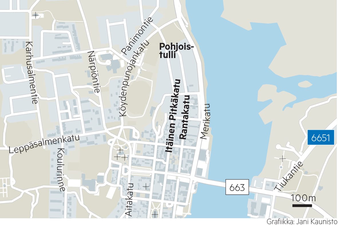 Poliisi pyysi operaation aikana välttämään liikkumista alueella Rantakatu-Itäinen Pitkäkatu Pohjoistullin läheisyydessä.