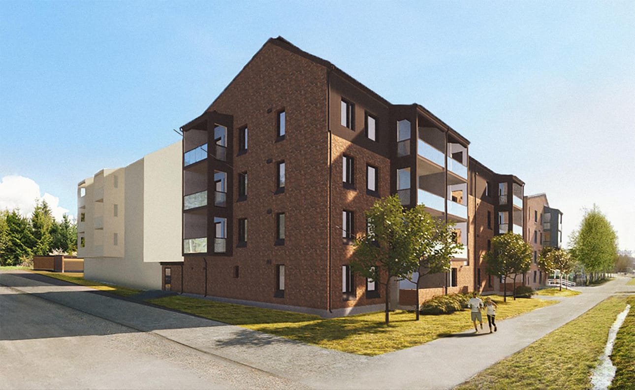 Haukiputaalle tulee uusia vuokra-asuntoja. Havainnekuva.