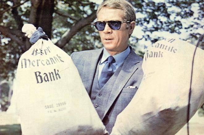 Thomas Crownin tapaus on elokuva tyylikkäästä pankkirosvosta. Pääosassa Steve McQueen. KUVA: Yle Kuvapalvelu