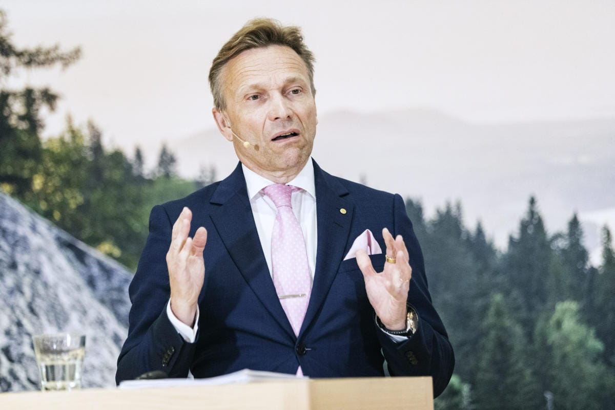OP-ryhmän pääjohtaja Timo Ritakallio esitteli konsernin puolivuosikatsauksen mediatilaisuudessa Helsingissä. LEHTIKUVA / Roni Rekomaa