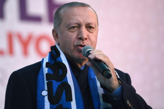 Turkin presidentti Recep Tayyip Erdogan. LEHTIKUVA / AFP