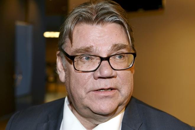 Perussuomalaisten puheenjohtaja Timo Soini perussuomalaisten puoluevaltuuston kokouksessa. Perussuomalaiset avasi samalla kuntavaalikampanjansa. KUVA: LEHTIKUVA / MARTTI KAINULAINEN