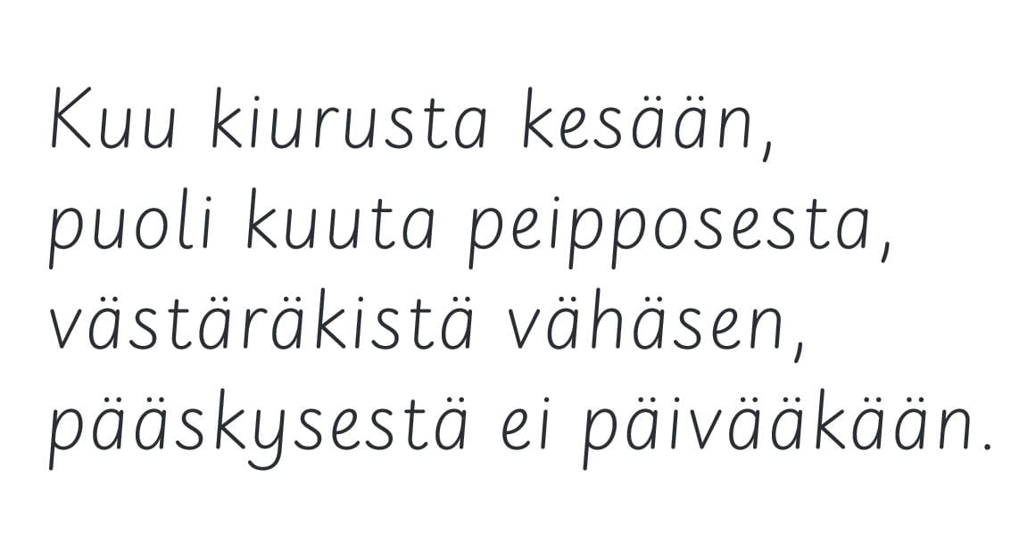 Uusi tekstauskirjaimisto ei ole aivan yhtä pelkistetty kuin se on viime aikoina ehtinyt olla.
