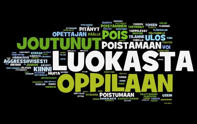 Kysymyksen avoimen kentän vastauksista koottiin Wordle-sanapilvi, jossa sana on sitä suurempi, mitä useammin se mainitaan.