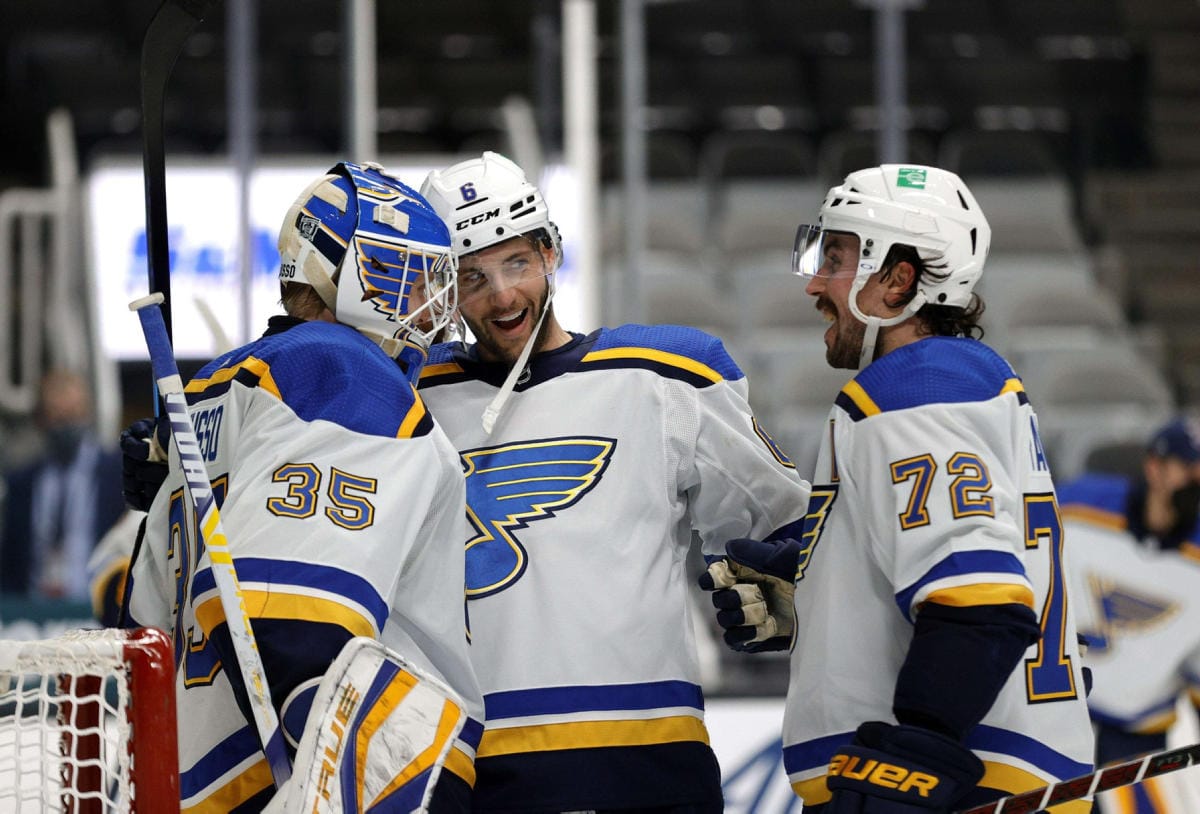 St. Louis Blues nousi viimeisellä minuutilla tasoihin ja voittoon. Kuva joukkueen aiemmasta ottelusta. LEHTIKUVA/AFP
