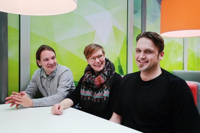 Vihreät menestyivät kuntavaaleissa. Tuomas Ojajärvi, Henna Rantasaari ja Mikko Muilu nousivat Seinäjoen valtuustoon. Kuva: Krista Luoma