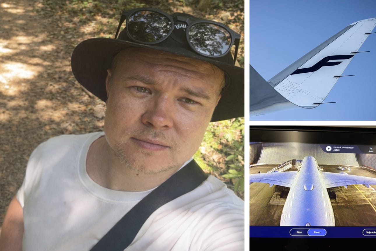 Poliisit olivat vastassa seinäjokelaisen Joni Viinikan lentoa hänen palatessaan lomamatkalta Helsinki-Vantaalle. Hän otti kuvan lentokoneen viihdejärjestelmän näytöstä, josta näkyy lentokoneen poikkeuksellinen pysäköintipaikka.