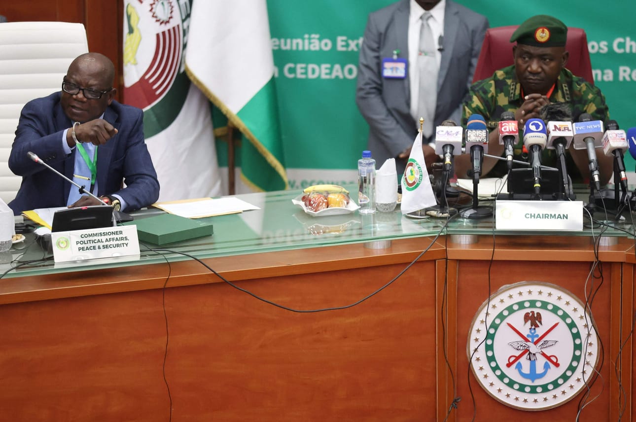 Länsi-Afrikan valtioiden talousyhteisö Ecowas kokoontuu tänään kriisikokoukseen. LEHTIKUVA/AFP